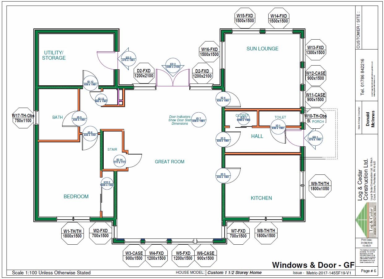 Construction Blueprints - Windows & Door