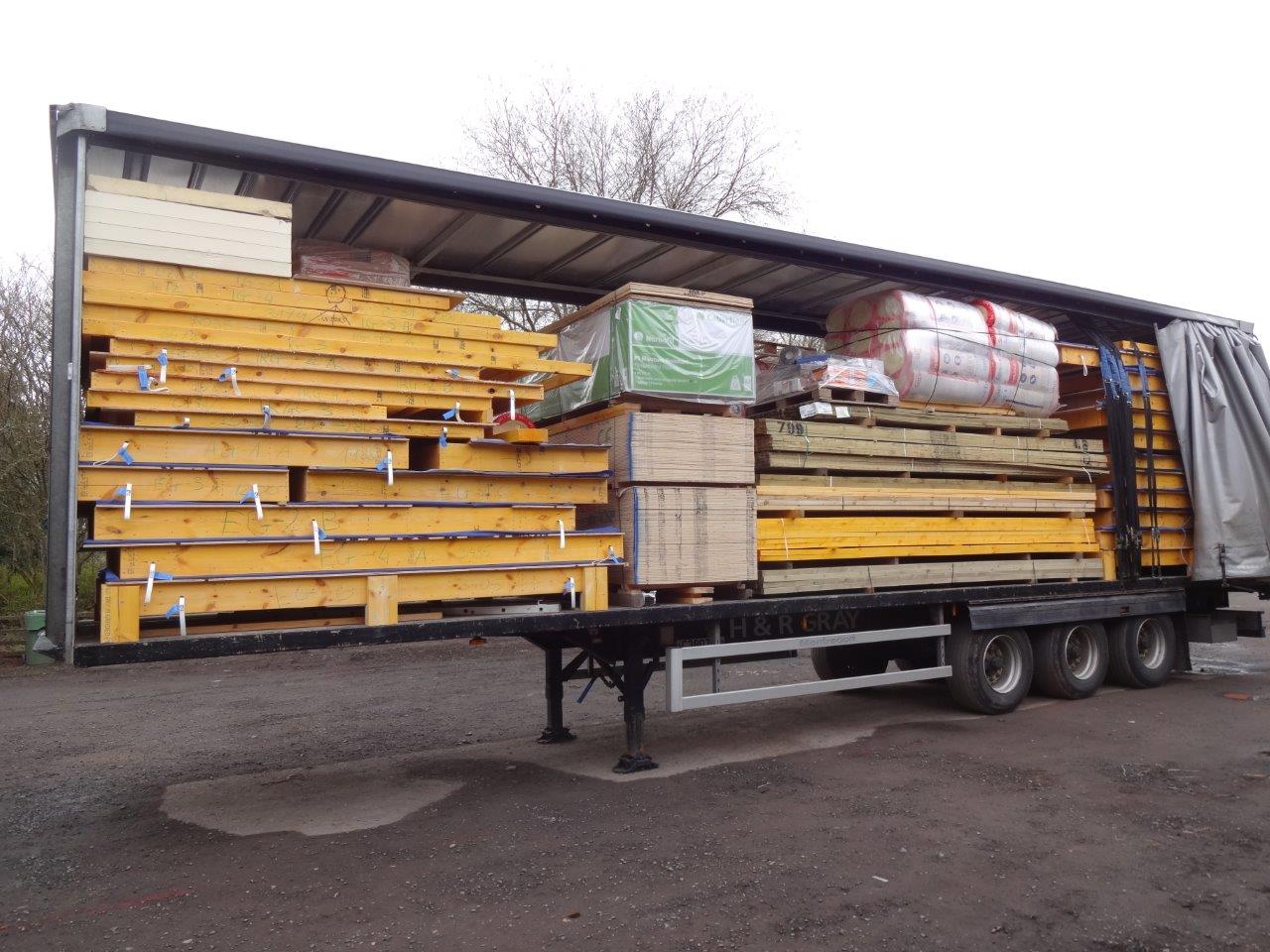 Kit Home Package delivered on lorry